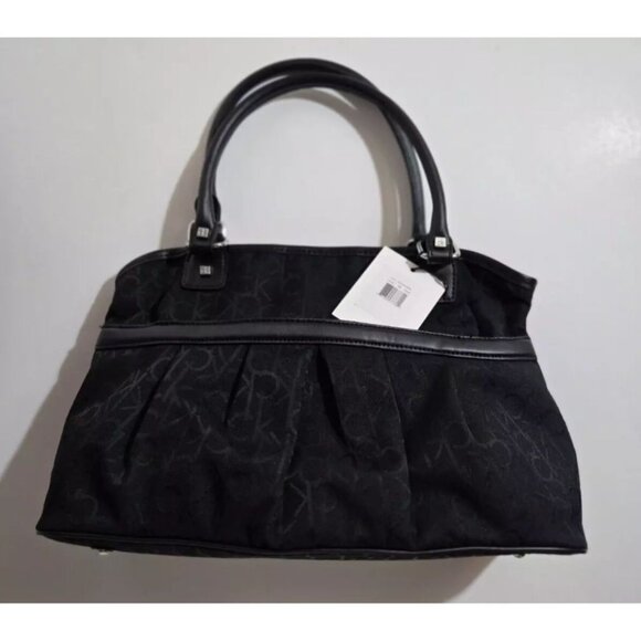 Calvin Klein Purse Handbag Signature Logo Monogram Black NEW - Picture 1 of 6